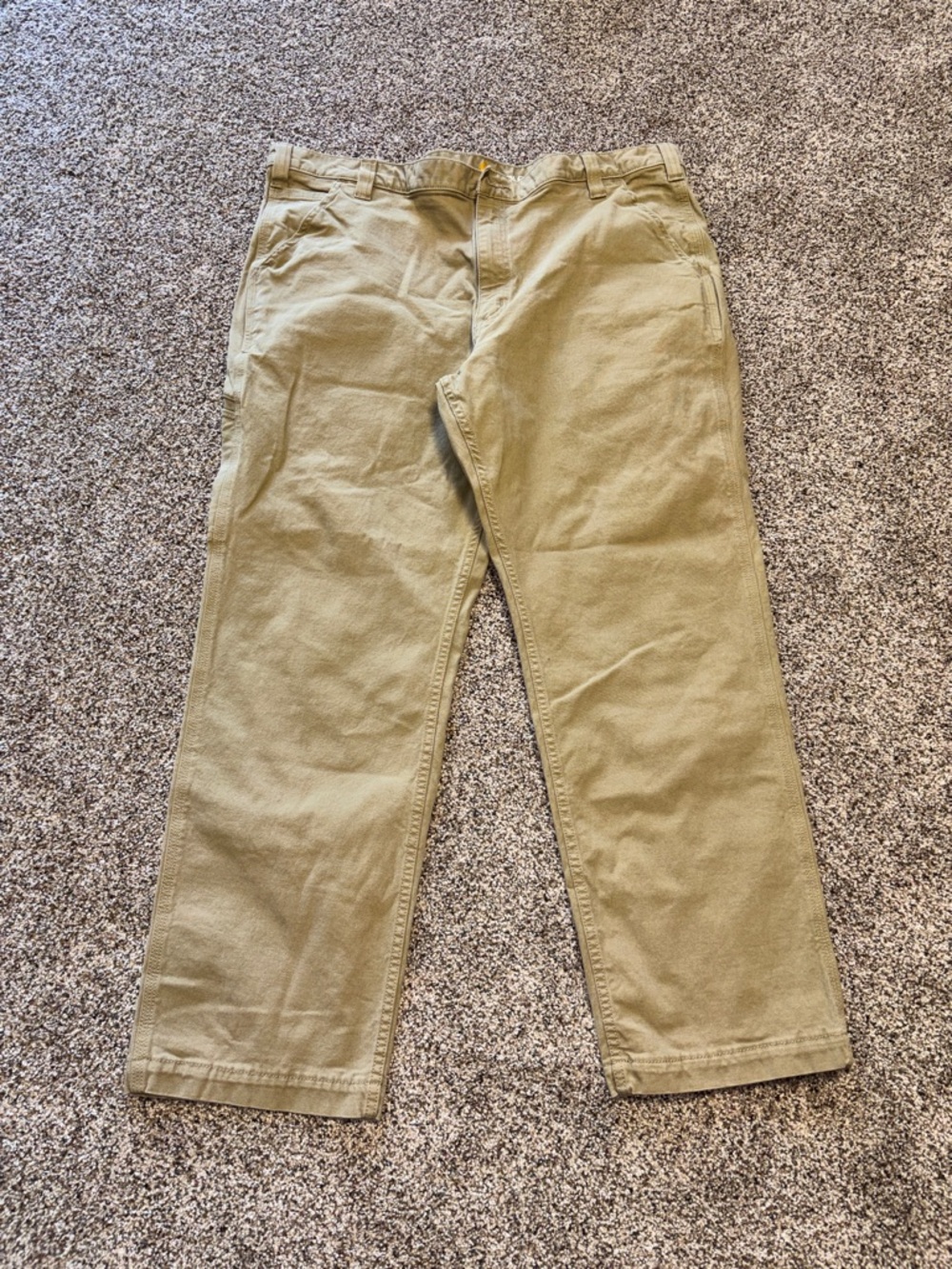 Carhartt Men's Relaxed Fit Khaki Canvas Work Pants Cargo 42x30 Work Wear